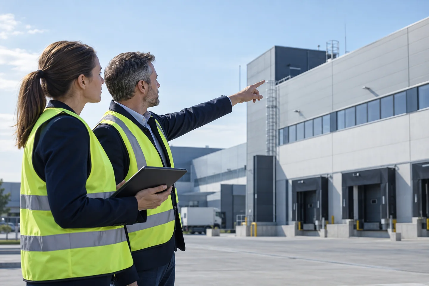 Illustration of a security assessment at an industrial site